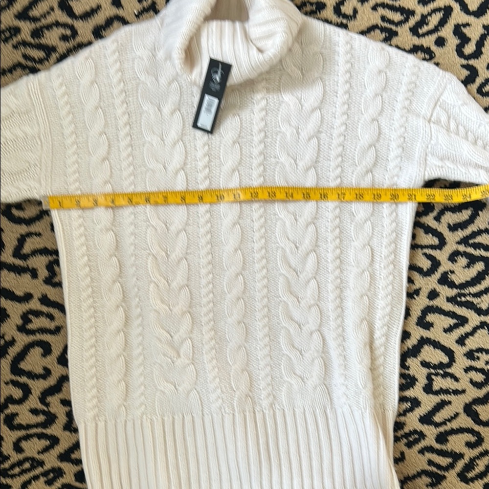 Cashmere & Wool Turtleneck Knit Sweater - Cream - Picture 8 of 14